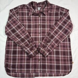 Carhartt Women’s Flannel Long Sleeve Button Up Shirt Plaid XXL (20)